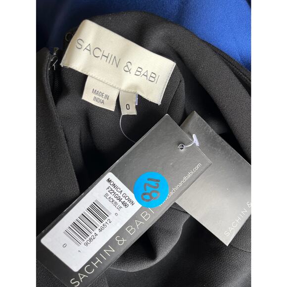 Sachin & Babi Monica Gown Black/Blue Size 0‎ - Picture 4 of 4